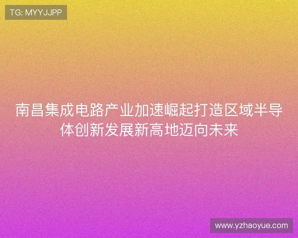 南昌集成电路产业加速崛起打造区域半导体创新发展新高地迈向未来